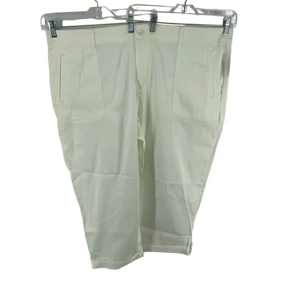 Westport Pants - Westport Women's Capri Pants Cuffed Hem Mid Rise Signature Fit Cream Size 24W